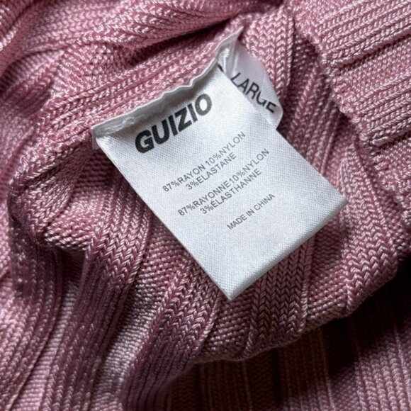 NEW! Guizio- Slinky Rib Mini Dress Cotton Candy Pink Size Large Square Neck - Picture 8 of 8